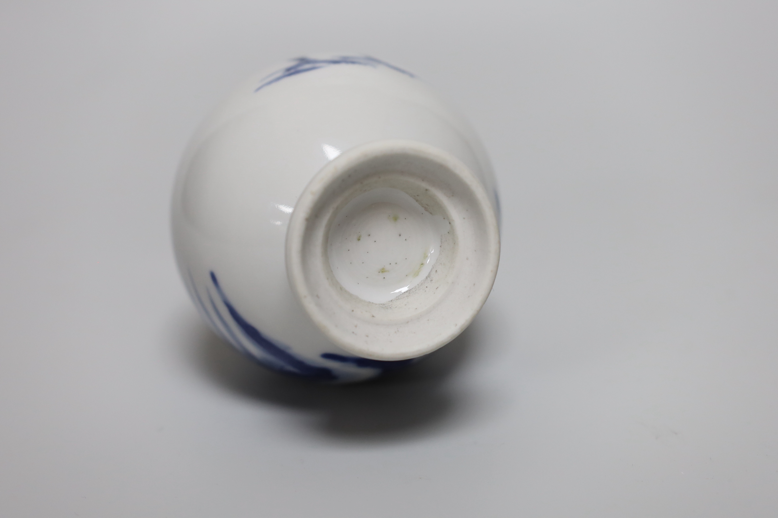 A Chinese blue and white small landscape vase, Jiaqing period, c.1800, 17cm
